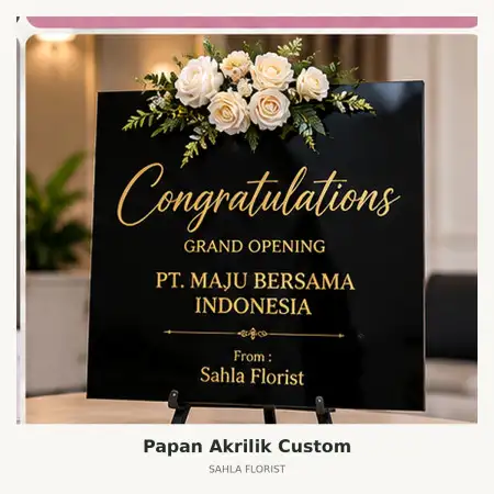 Papan Bunga Akrilik Renon